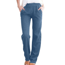 Women's Pull-On Pants Elastic Waist Relaxed Fit Straight