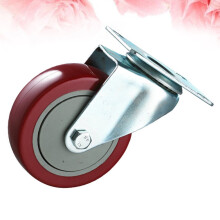 FOXNOVO 2PCS Heavy Duty TPR Caster Wheel with Brakes for Shopping Carts Red