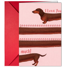 Valentine's Day Dachshund Greeting Card with Envelope 4 x 7