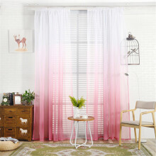 Pink Gradient Tulle Door Scarf Curtain Panel