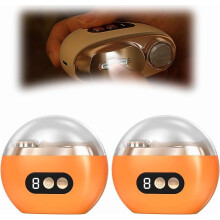 Multi-Functional Electric Nail Trimmer, 2025 New Electric Nail Clipper with LED Light & Nail Scraps Storage for Adults, Seniors (2pcs Orange)