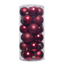 HEVIRGO Christmas Ball Ornament Set Wine Red 24 Pieces