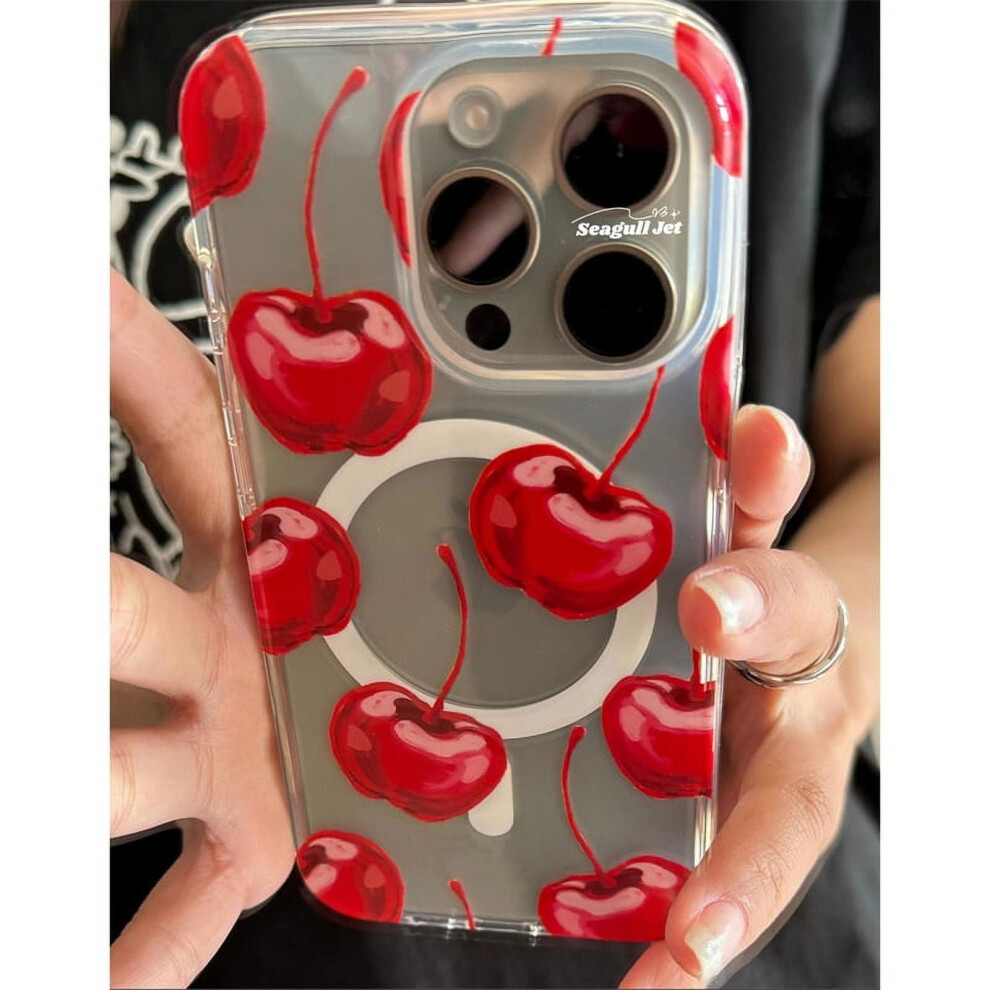 Ins Korean Cherry Magnetic Soft Case For Iphone 15ÂSe3 Red 962029164753