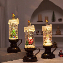 Christmas Flameless Candles Centerpiece with Santa and