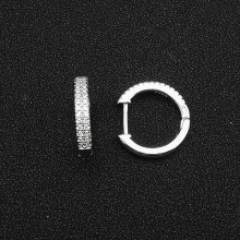 Men's Stud Earrings 18K White Gold Plated Cubic Zirconia Set