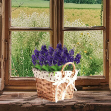 Artificial Hyacinth Bouquet Lavender 12 inch