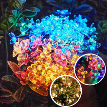 Zonnebloemlichtslinger, 20 LED's, waterdicht, voor buiten, tuin/terras/schutting/terras/kerst/bruiloft decoratie, minder dan $5
