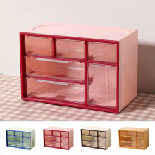 Drawer-Style Desktop Storage Box, Stackable Jewelry Cabinet with Partition, Plastic Small Storage Box for Office, Kitchen, and Bathroom Organization