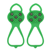 5-Tooth Ice Cleats for Shoes, Stretchable Non-Slip Snow Grips Crampons for Hiking Walking, TRE & Manganese Steel Traction Pads, Fits Adults & Kids