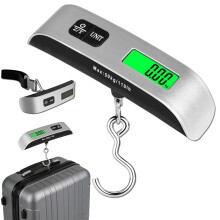 Digital Luggage Scale 110lb, Portable Suitcase Scale with Backlit LCD & 4 Units, Non-Slip Hook for Travel, Luggage, Backpacks, Packages
