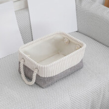 AuroraX Foldable Quilted Laundry Basket with Handles – Gray Square Fabric Hamper for Clothes, Toys, Blankets