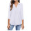 Women's Collared V-Neck 3/4-Sleeve Solid Blouse 1