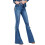 Dames flared jeans met elastische taille, losse pasvorm en bootcut design. 2