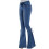 Dames flared jeans met elastische taille, losse pasvorm en bootcut design. 3