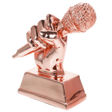 Contest Trophy Microphone Rose Gold Resin 1 Pack