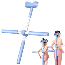 Blue Adjustable Yoga Pilates Stick for Posture Correction, Back Stretching & Humpback Relief – 0.95lb, 1pc, Compatible with Home Use