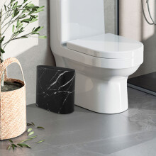 Plastic Bathroom Trash Can Narrow Compact 1 Pack