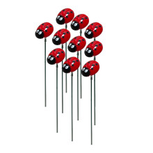10 db-os katicabogár kerti karó, időjárásálló, nagy teherbírású kültéri terasz, udvari gyep, 3D virág, gomba, méh, tüske, rúd,