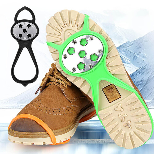 Ice Cleats Rubber Traction Cleats with Steel Studs 1 Pair