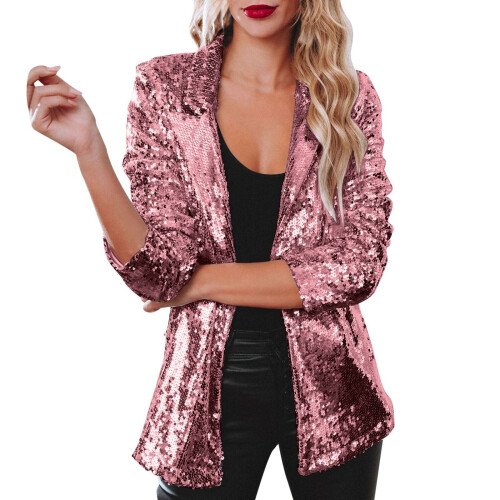Paillettenjacke für Damen, pink, Größe M 1