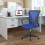 Blue mesh office chair with wheels adjustable height arms 4