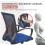 Blue mesh office chair with wheels adjustable height arms 5