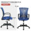 Blue mesh office chair with wheels adjustable height arms 7
