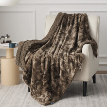 Fuzzy Twin Blanket Grey Sherpa Faux Fur 60x80 Inches