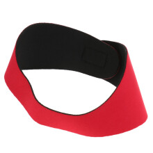 Swimming Headband, Swimming Elastic Adjustable Kids Adult Water Protector Gear Neoprene Hairband for Kayaking Paddling Shower Beach Red 51cm