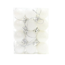 Christmas Tree Ball Ornaments White 30mm 24 Pcs
