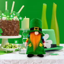St. Patrick's Day Couple Gnomes Plush Decor 8.66 In