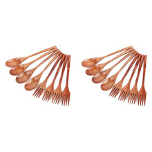 Set Forchette Cucchiai nel Legno 16 Pezzi, Set di Utensili nel Legno nel Stile Giapponese, Cucchiaio da Cucina Fatto un Mano, Set di Posate da Viaggio