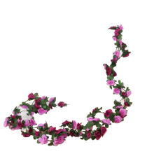 Peony Flower Garland with Red Vines – Wedding Arch Decor, Wall Backdrop, Home Accent, No Watering Needed, 1 Rattan Cane