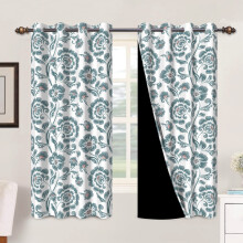 Mizhona Teal Green Blackout Curtains Set of 2 42x63 Inch