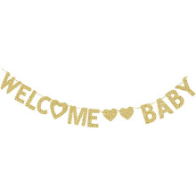 Welcome Baby Banner, Baby Shower Party Decorations Gender Reveal/Boy or Girl Party Banners Signs