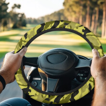 Golf Cart Steering Wheel Cover Camo Yellow Black Universal