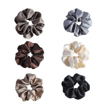 6-Pack Large Silky Satin Scrunchies for Curly Hair, Frizz & Breakage Control – No-Damage Ponytail Holders for Women & Girls