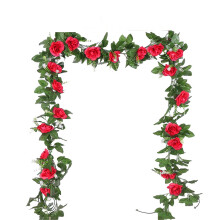 Roses Vines Artificial Flowers Silk Flowers Wedding Vines indoor Living Room Water Piping Plastic Flowers Plants 2025 New Artificial Flower Bouquets