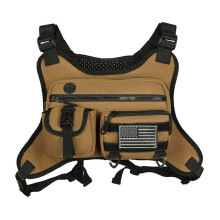 Riñonera deportiva con correa ajustable, riñonera urbana con múltiples bolsillos, chaleco para correr para hombre y mujer (marrón)
