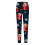 Dameleggings i polyester og spandex med blomsterprint, blå, ankellang 5