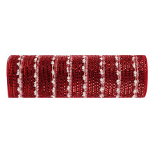 1 Roll 10 Yards Christmas Ribbon Sequin Surface Xmas Tree Garland DIY Mesh Ribbon Webbing Home Decor for Indoor