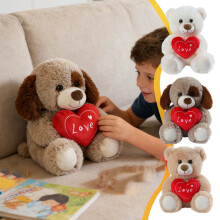 Plush Puppy Stuffed Animal Ultra-Soft Love Heart Dog Toy