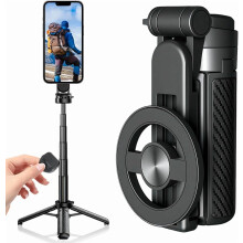 2025 New 4-in-1 Magnetic Selfie Stick & Tripod with Remote, 360 Rotation, Portable Extendable Mag Tripod for Travel Vlog – Compatible with