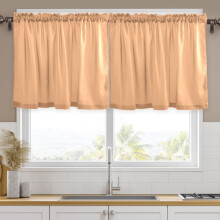 Light Orange Cafe Curtains Rod Pocket Tier Set 2 Panels