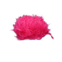 Turkey Feather Trim Natural 2M 4-6 Inch Watermelon Red