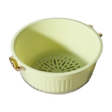 2-in-1 Large Plastic Kitchen Bowl Set: Fruit/Veg Washer & Pasta Strainer Basket (GN2)