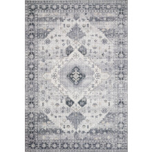 Oriental area rug silver grey