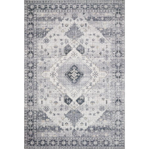 Oriental area rug silver grey