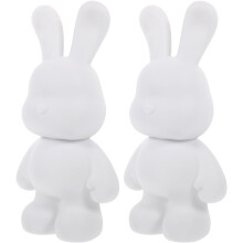 White Bunny Piggy Bank for Decoration Made of Perfect for Kids Painting and Coloring 2 Pieces