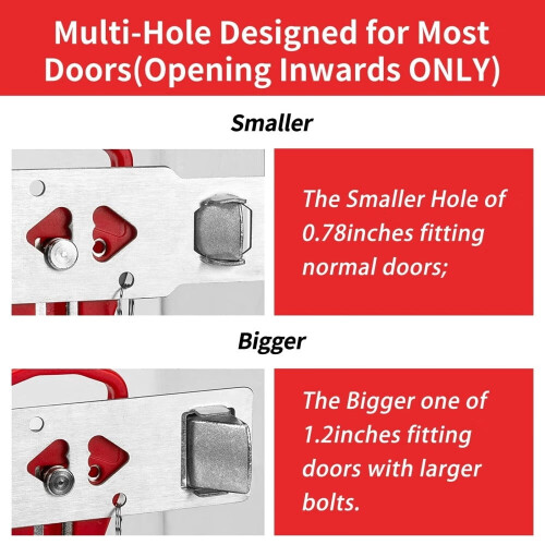 Bärbart dörrlås för hem, hotell och lägenhet, 2-pack 1